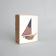 Load image into Gallery viewer, Watercolor Flag Sailboat Decorative Wooden Block

