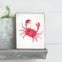 Load image into Gallery viewer, Watercolor Crab Decorative Wooden Block
