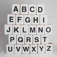 Black Block Font Decorative Wooden Block Letters A - Z