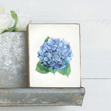 Load image into Gallery viewer, Watercolor Hydrangea Decorative Wooden Block
