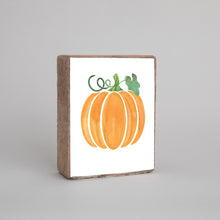 Load image into Gallery viewer, Watercolor Pumpkin Decorative Wooden Block
