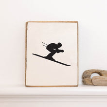 Load image into Gallery viewer, Downhill Skier Decorative Wooden Block
