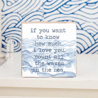 Waves In The Sea Decorative Wooden Block