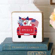 Load image into Gallery viewer, Patriotic Truck Decorative Wooden Block
