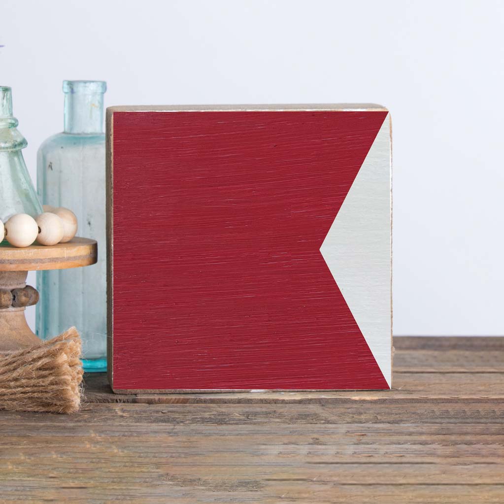 Decorative Wooden Block Nautical Flag Letter B