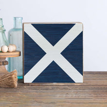 Load image into Gallery viewer, Decorative Wooden Block Nautical Flag Letter M
