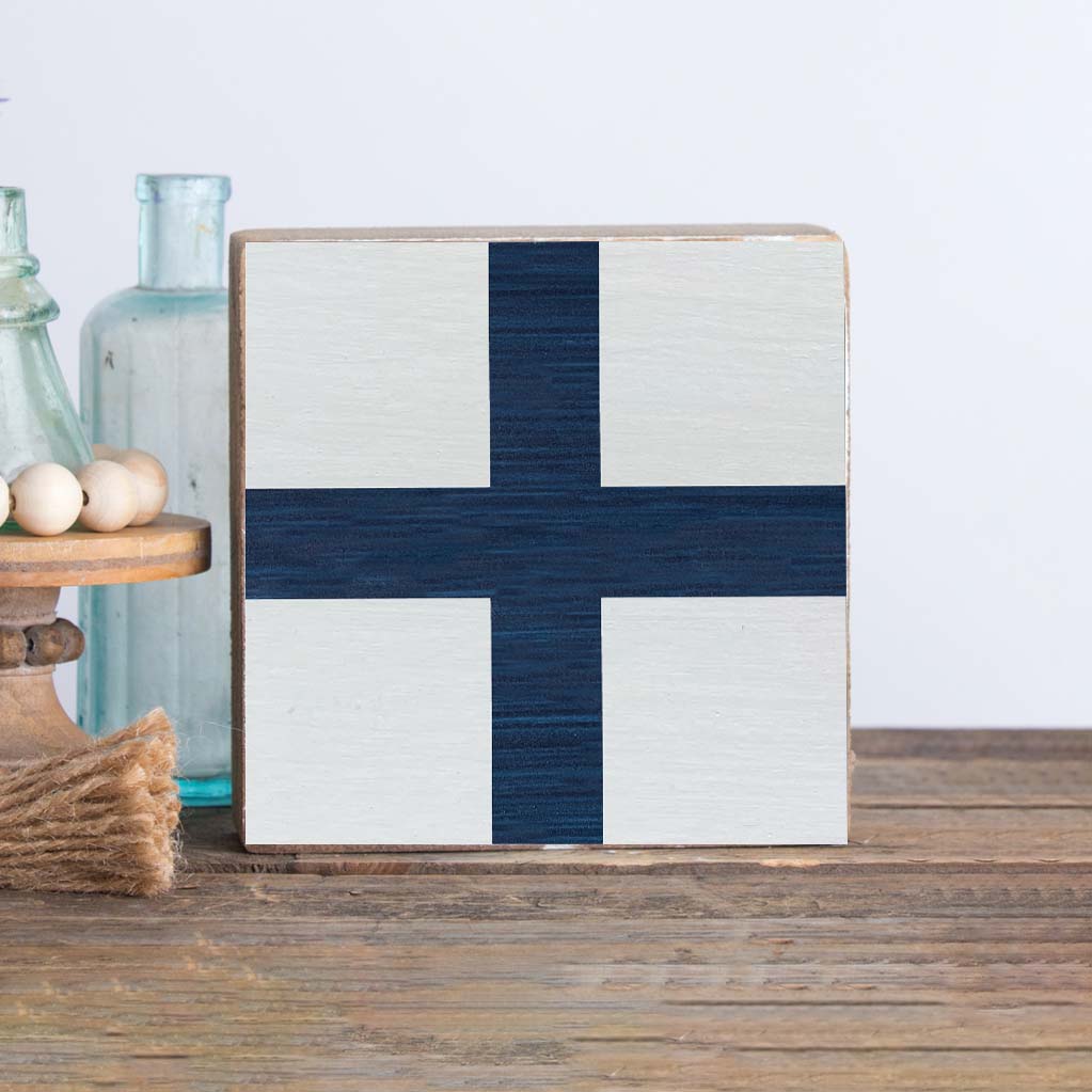 Decorative Wooden Block Nautical Flag Letter X