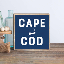 Load image into Gallery viewer, Cape Cod Deep Blue Decorative Wooden Block
