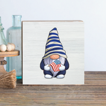 Load image into Gallery viewer, Americana Gnome Decorative Wooden Block
