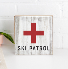 Load image into Gallery viewer, Ski Patrol Decorative Wooden Block
