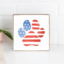 Load image into Gallery viewer, Watercolor Flag Paw Decorative Wooden Block
