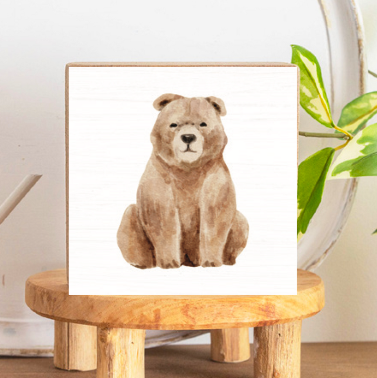 Bear Decorative Wooden Block