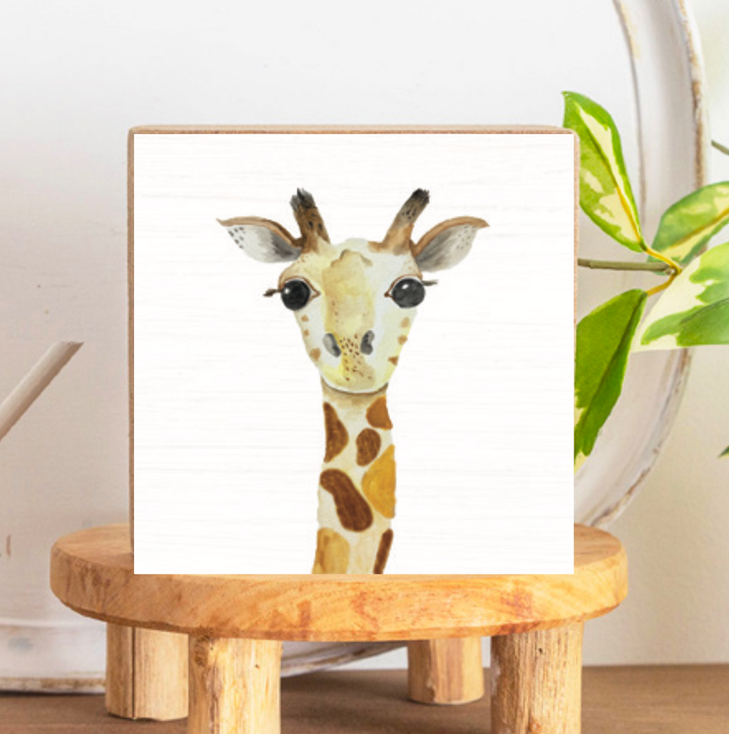 Giraffe Decorative Wooden Block