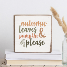 Load image into Gallery viewer, Autumn Leaves Decorative Wooden Block
