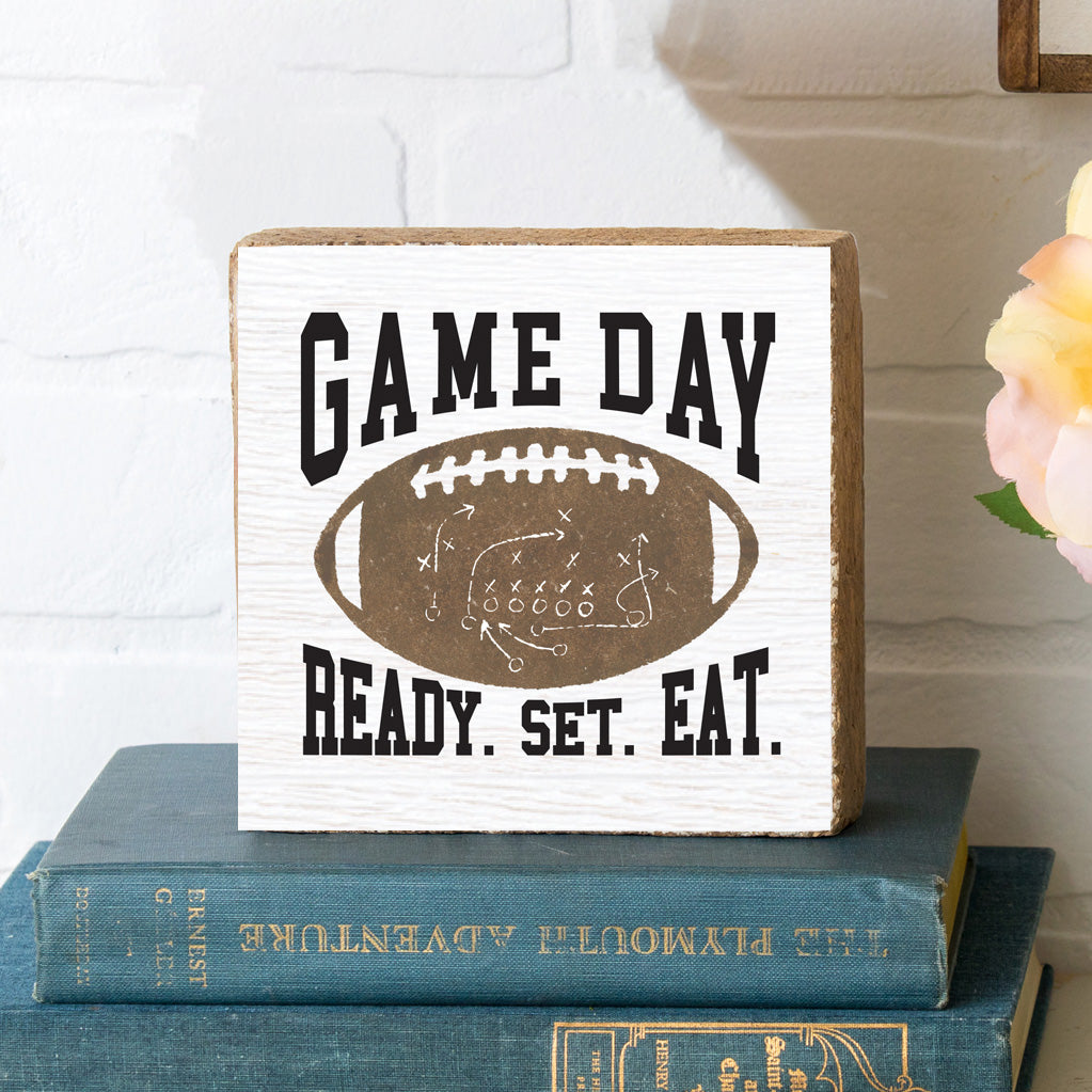 Game Day Football Decorative Wooden Block