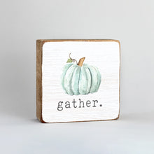 Load image into Gallery viewer, Gather Pumpkin Decorative Wooden Block
