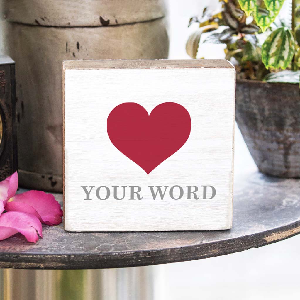 Personalized Heart Decorative Wooden Block