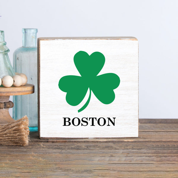 Personalized Shamrock Decorative Wooden Block