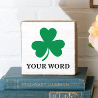 Personalized Shamrock Decorative Wooden Block