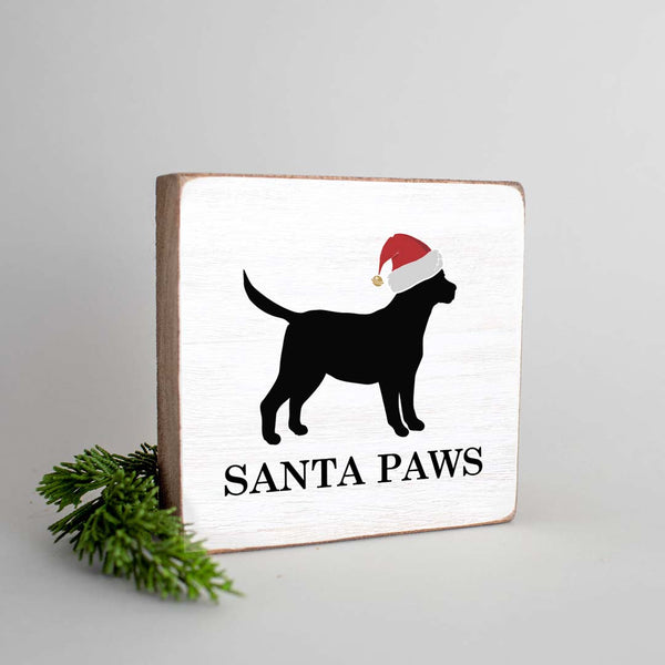 Personalized Santa Dog Decorative Wooden Block