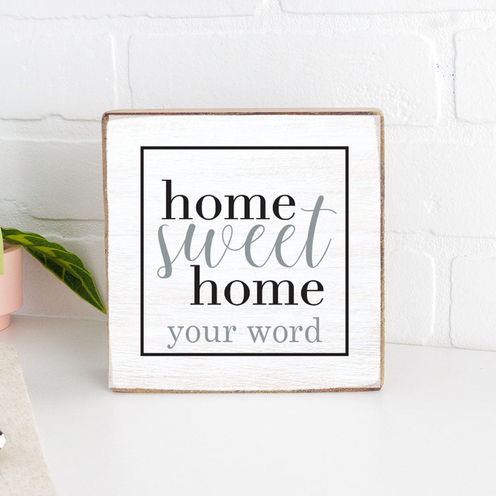 Personalized Home Sweet Home Decorative Wooden Block