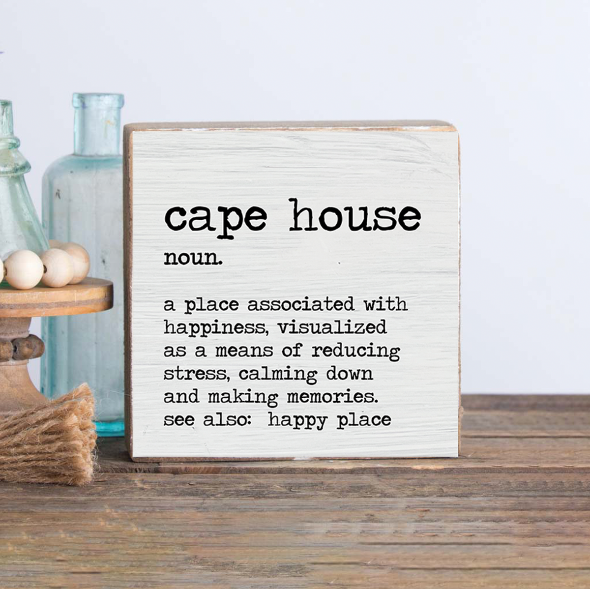 POS Personalized Your Happy Place Definition Decorative Wooden Block