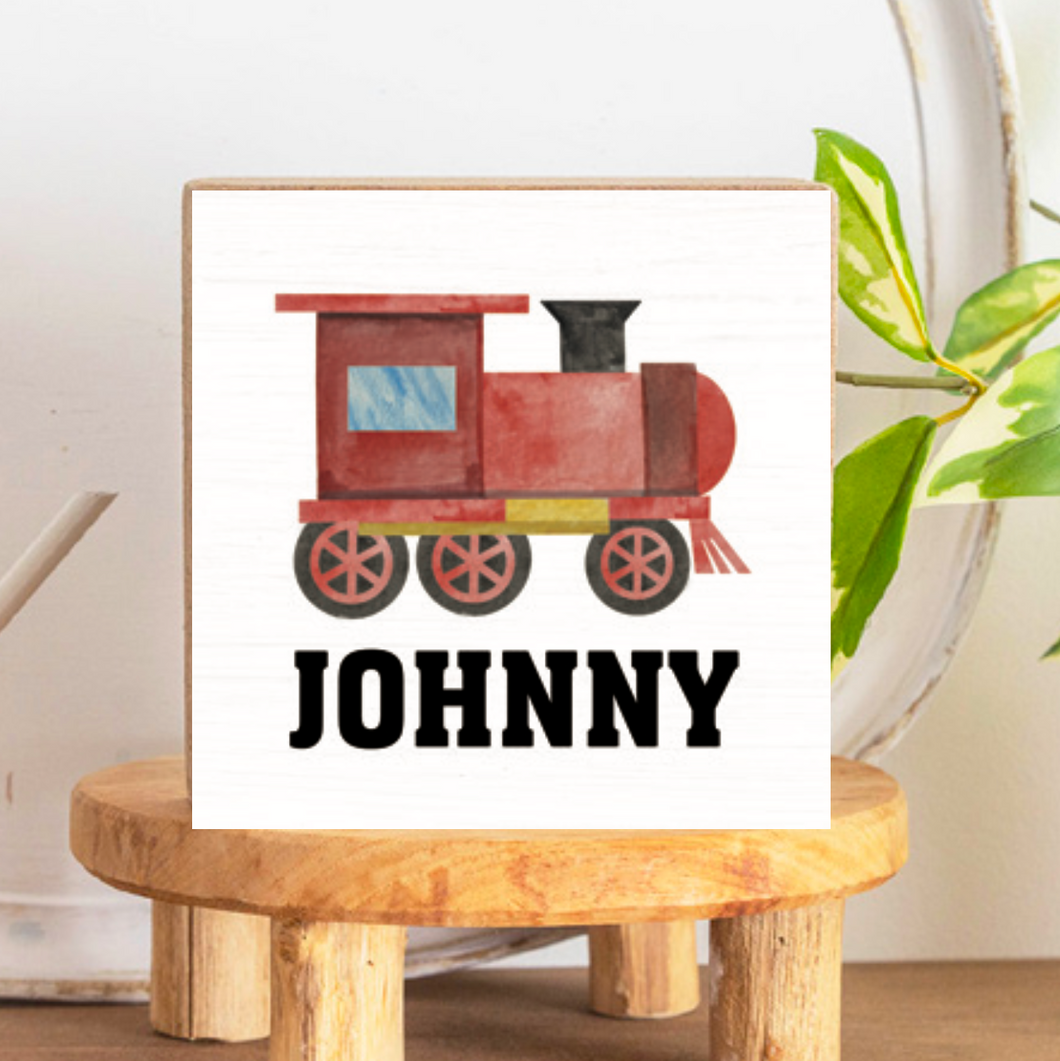 Personalized Train Decorative Wooden Block