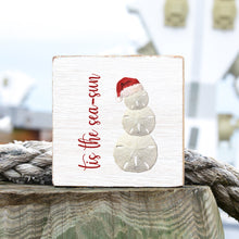 Load image into Gallery viewer, Sand Dollar Snowman Decorative Wooden Block
