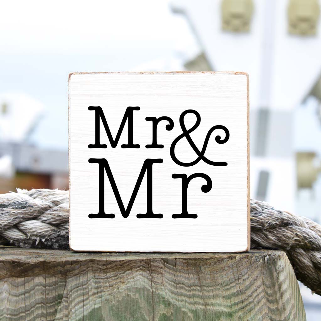 Mr & Mr Decorative Wooden Block