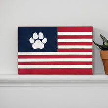 Load image into Gallery viewer, Paw Print Flag Decorative Wooden Block
