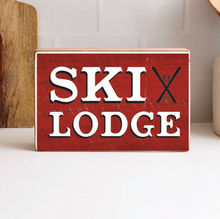 Load image into Gallery viewer, Ski Lodge Decorative Wooden Block
