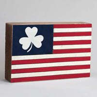 Shamrock Flag Decorative Wooden Block