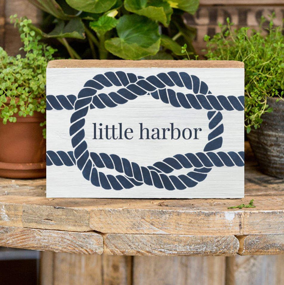 Personalized Rope Decorative Wooden Block