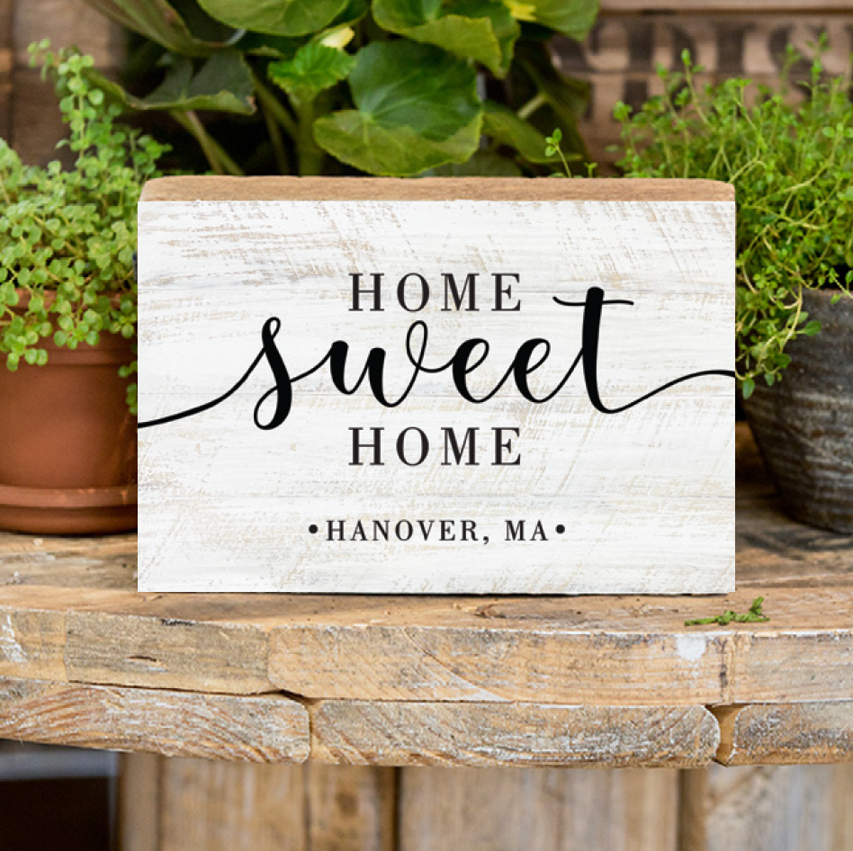 Personalized Home Sweet Home Decorative Wooden Block