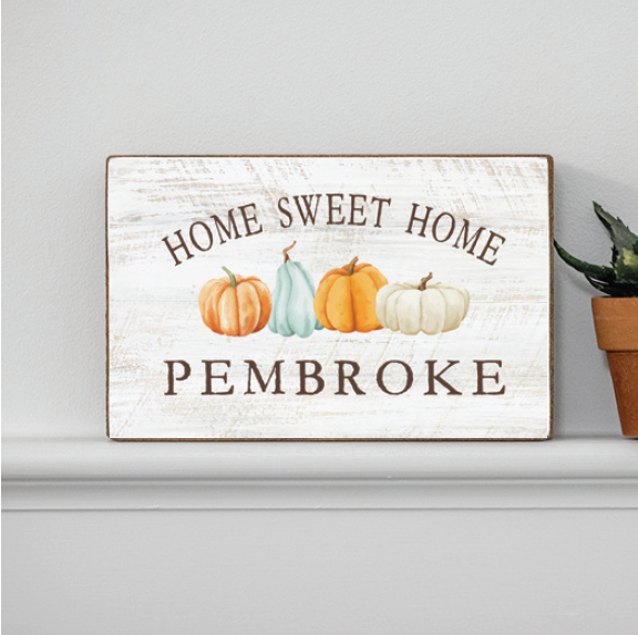 Personalized Fall Home Sweet Home Decorative Wooden Block