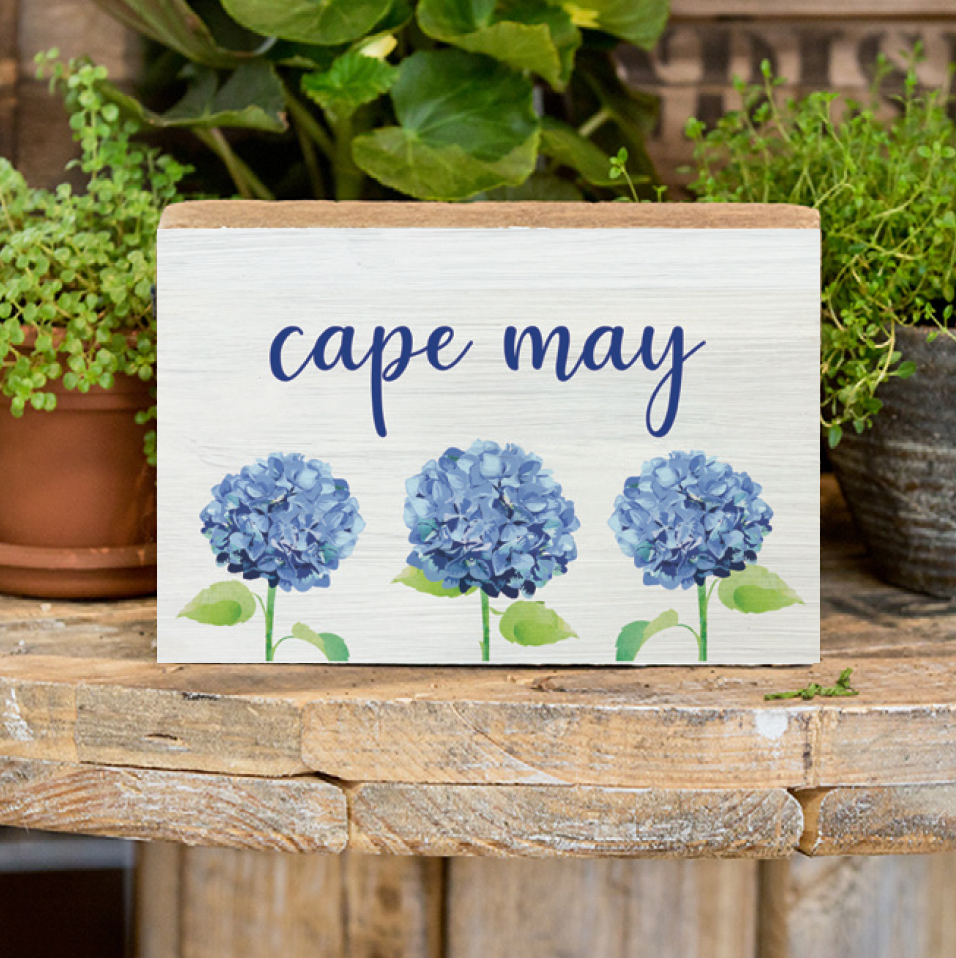 Personalized Hydrangeas Decorative Wooden Block