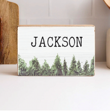 Load image into Gallery viewer, Personalized Tree Tops Decorative Wooden Block
