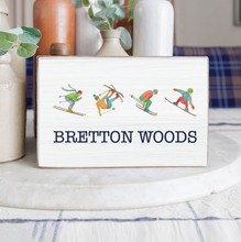 Load image into Gallery viewer, Personalized Flying Skiers Decorative Wooden Block

