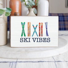 Load image into Gallery viewer, Personalized Multi Skis Decorative Wooden Block
