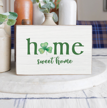 Load image into Gallery viewer, Personalized Home Watercolor Shamrock Decorative Wooden Block
