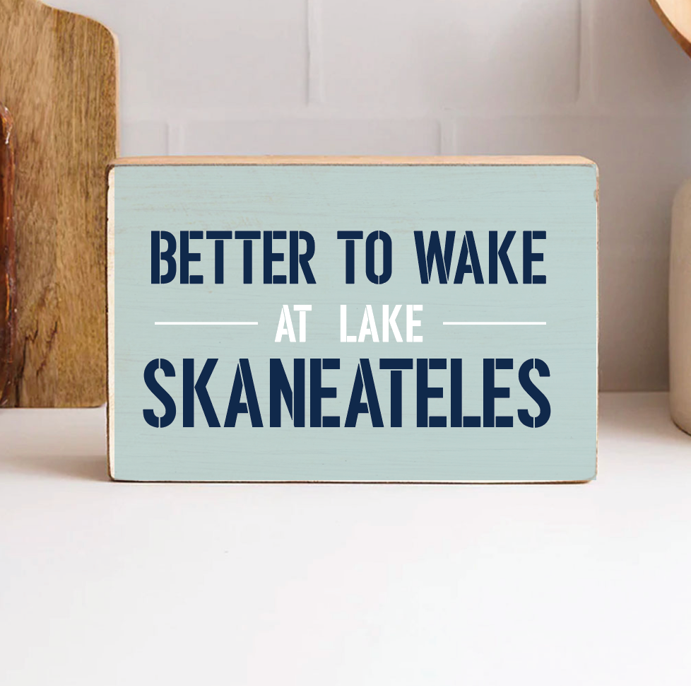 Personalized At The Lake Decorative Wooden Block