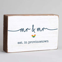 Personalized Rainbow Mr & Mr Decorative Wooden Block