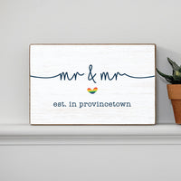 Personalized Rainbow Mr & Mr Decorative Wooden Block