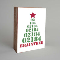 Personalized Zip Code Tree Decorative Wooden Block