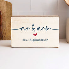 Load image into Gallery viewer, Personalized Mr &amp; Mrs Decorative Wooden Block
