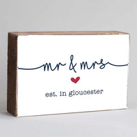 POS Personalized Mr & Mrs Decorative Wooden Block