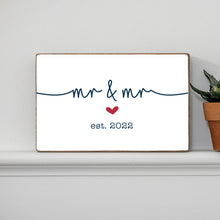 Load image into Gallery viewer, Personalized Mr &amp; Mr Decorative Wooden Block
