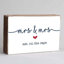 Load image into Gallery viewer, Personalized Mrs &amp; Mrs Decorative Wooden Block
