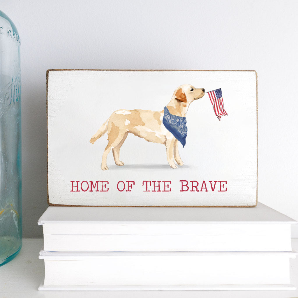Personalized Patriotic Dog Decorative Wooden Block