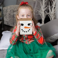 Snowlady Face Decorative Wooden Block